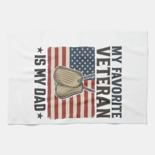 Favoritveteranpappapatriotiskahundbandesign_1 Kökshandduk