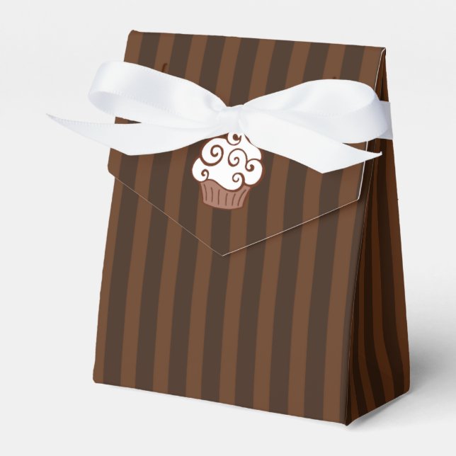 Favorruta med randigt chokladmönster presentaskar (Framsidan Sidan)