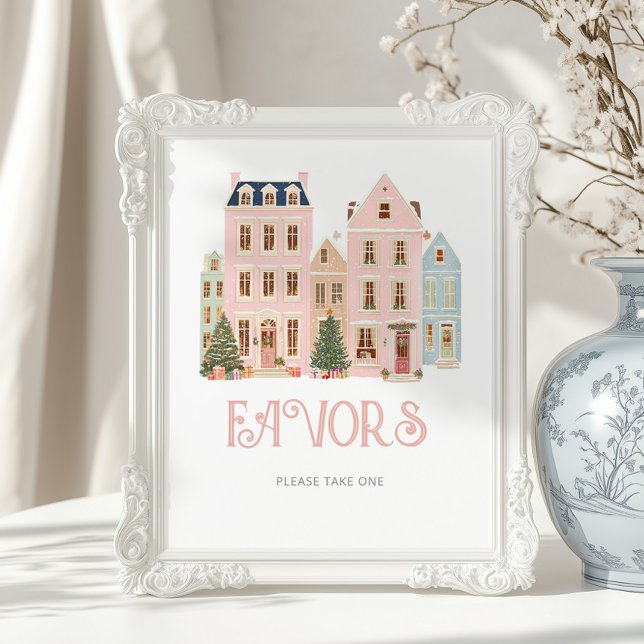 Favors Christmas village Winter Baby Shower Poster (Skapare uppladdad)