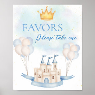 Favors FairyTale Prince Castle Krona Balloon Party Poster