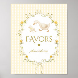 Favors Silly Goose gender neutral gingham Poster