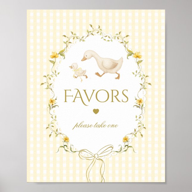 Favors Silly Goose gender neutral gingham Poster (Framsidan)