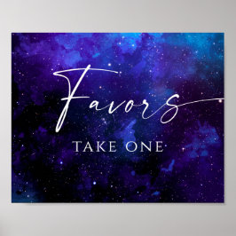 Favors Space Wedding Sign | Starry Night Galaxy Poster