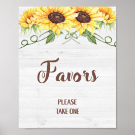 FAVORS Sunblommor Party eller Shower Sign Poster