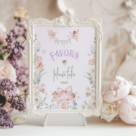 Favors Whimsical Fairy First Birthday Wildflower Poster
