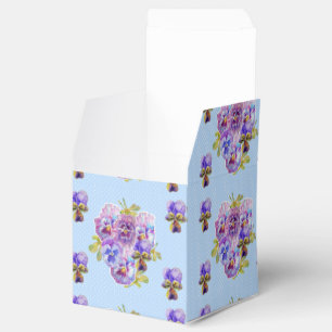 Favorsask med shabby blue pensé blomstermönster presentaskar