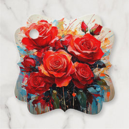 Favour Tag - The Red Roses Konstverk Gåvor Etiketter