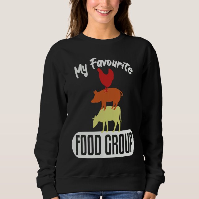 Favourite Food Group Meat Beef Butchers T Shirt (Framsida)