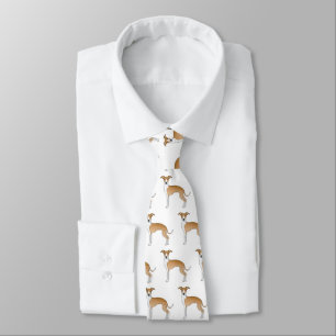 Fawn and White Italy Greyhound Cute Hund Mönster Slips
