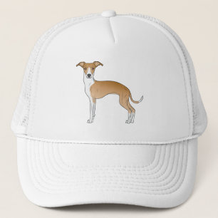 Fawn and White Italy Greyhound Cute Tecknad hund Keps