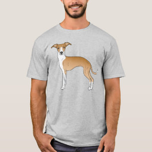Fawn and White Italy Greyhound Tecknad hund T Shirt