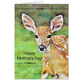 Fawn Baby Hjort Lycklig Mors dag Hälsningskort