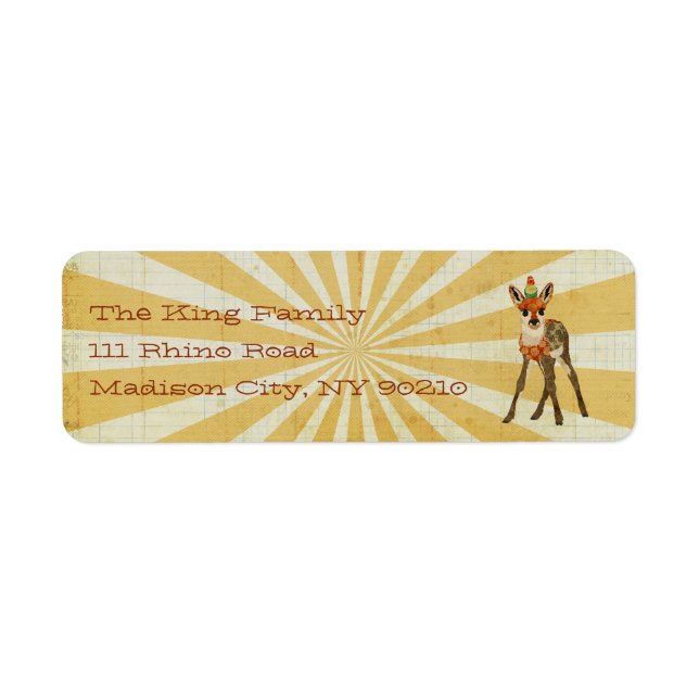 Fawn & Bird Address Label Returadress Etikett (Framsidan)