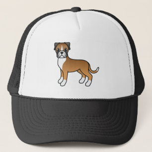Fawn Boxer Hund Cute Tecknad hund Illustration Keps