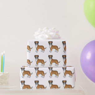 Fawn Boxer Söt Tecknad Hundmönster Presentpapper