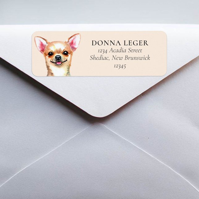 Fawn Chihuahua Hund Personlig Adress Returadress Etikett (Skapare uppladdad)