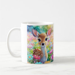 Fawn Cute Hjort Animal Personlig Girls Namn Kaffemugg