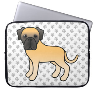 Fawn engelsk mastiff söt tecknad hund & tassar laptop fodral