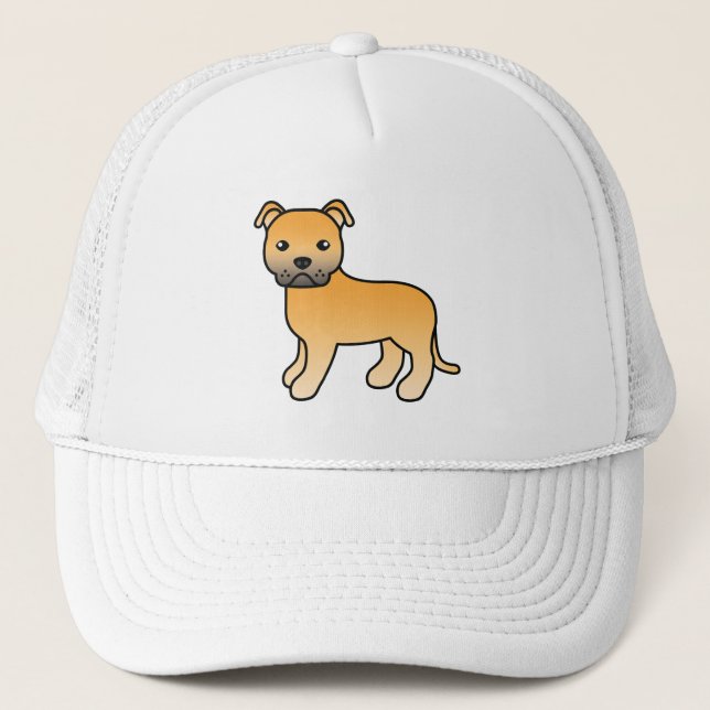 Fawn engelsk Staffordshire Bull Terrier Hund Keps (Framsida)