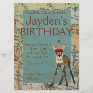 FAWN EXPLORE BIRTHDAY INVITATION INBJUDNINGAR
