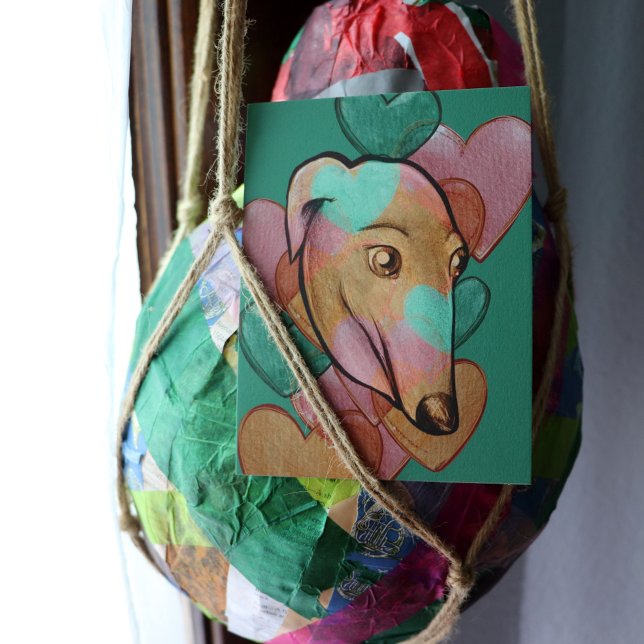 Fawn Färg Greyhound Adoption Art Greyhounds Vykort (Skapare uppladdad)