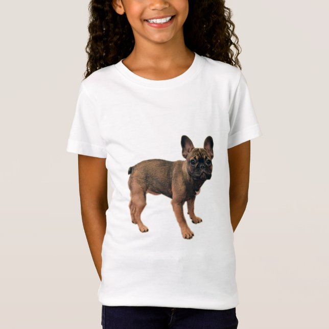 Fawn Färgad Fransk Bulldog Puppy T Shirt (Framsida)