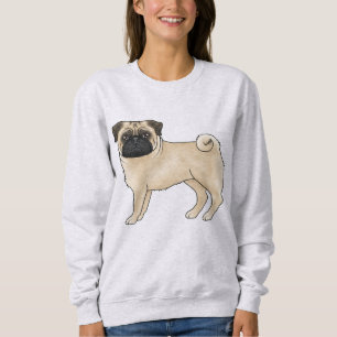 Fawn Färgad Mops Hundras Djurdesign T Shirt