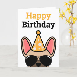 Fawn Fransk Bulldog Grattis på födelsedagen Card Kort