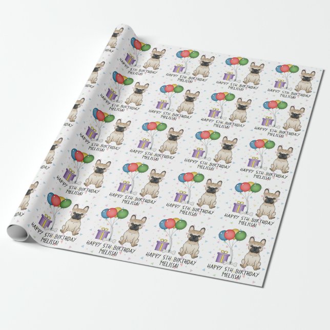 Fawn fransk bulldogg seriehund - Födelsedag Presentpapper (Utrullad)