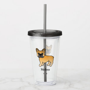 Fawn fransk bulldogg Söt seriehund & namn Take Away Mugg