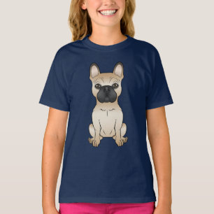 Fawn French Bulldog Hund Med Svart Mask T Shirt