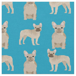 Fawn Frenchie Hund Teal Tyg