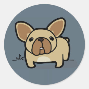 Fawn Frenchie Runt Klistermärke