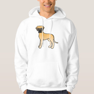 Fawn Grand Danois Söt Tecknad Hund Hoodie