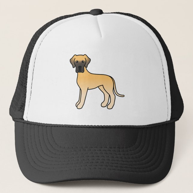 Fawn Grand Danois Söt Tecknad Hund Keps (Framsida)