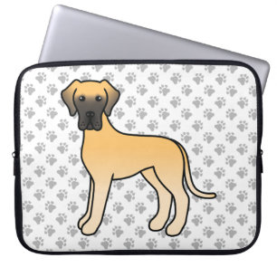 Fawn Grand Danois Söt Tecknad Hund & Tassar Laptop Fodral
