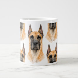 Fawn Grand Danois Vattenfärg Jumbo Mugg
