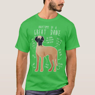 Fawn Great dane Hund Anatomy T Shirt