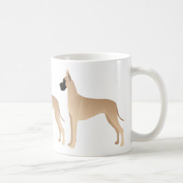 Fawn Great dane Hund aveln Illustration Silhouette Kaffemugg