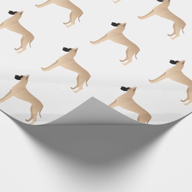 Fawn Great dane Hund aveln Illustration Silhouette Presentpapper (Hörn)