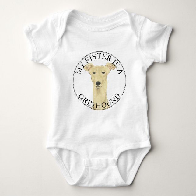 Fawn Greyhound Big Sister T Shirt (Framsida)