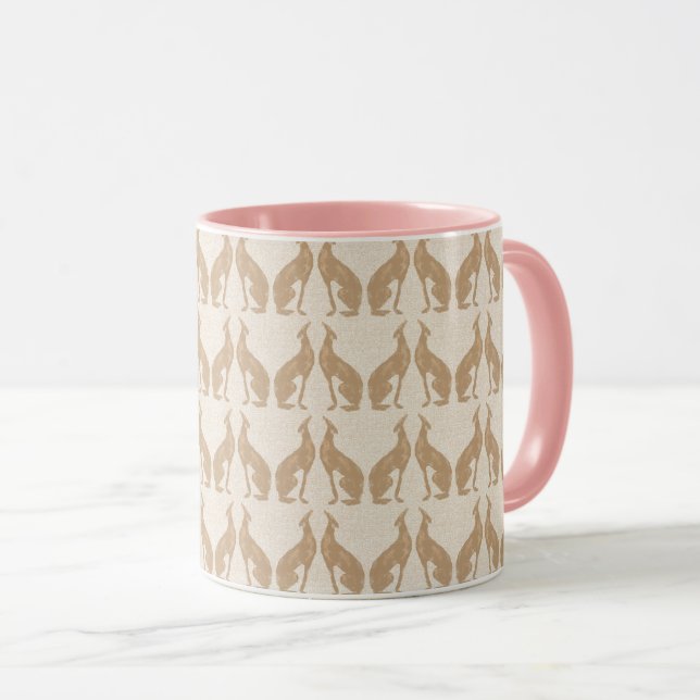 Fawn Greyhound in Art Deco Design Mugg (Framsida höger)