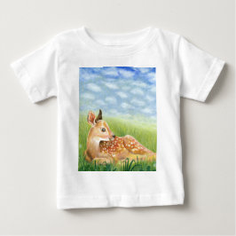 Fawn in the Grass Illustration T Shirt