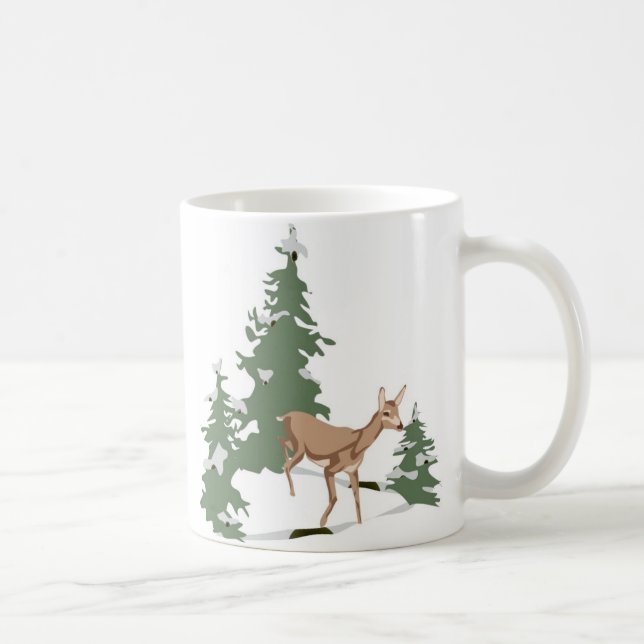 &Fawn in Winterapos;s Forest Kaffemugg (Höger)