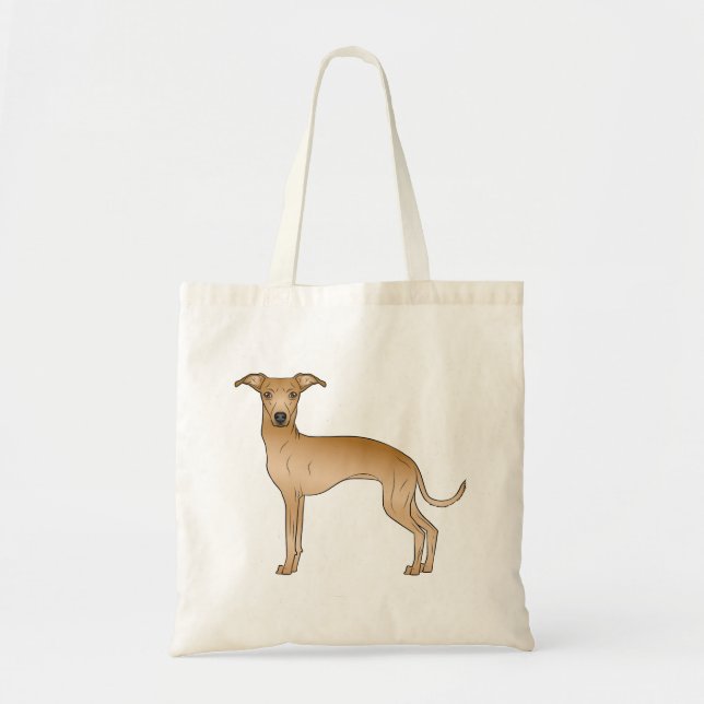 Fawn Italiensk Mops Tecknad Hundillustration Tygkasse (Framsidan)