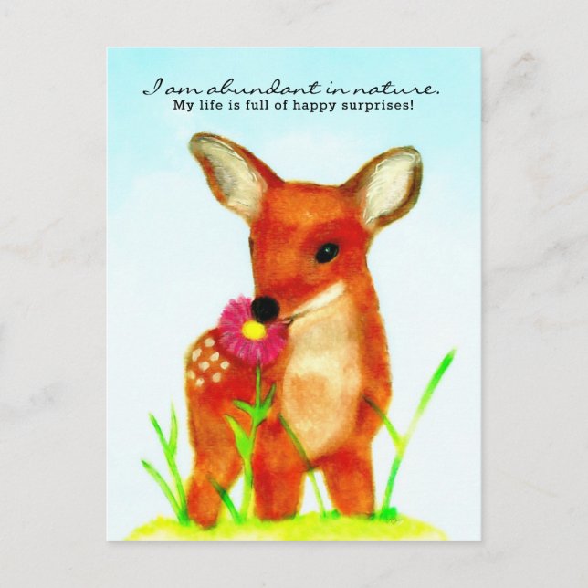 Fawn - jag är rik på natur. vykort (Framsida)