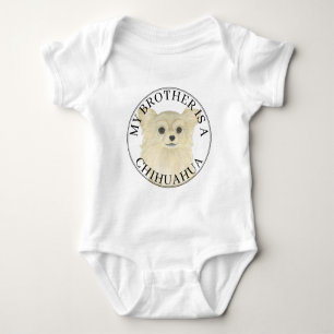 Fawn Långhårig Chihuahua Hund Storebror T Shirt