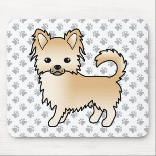 Fawn Long Coat Chihuahua Tecknad Hund & Tass Musmatta