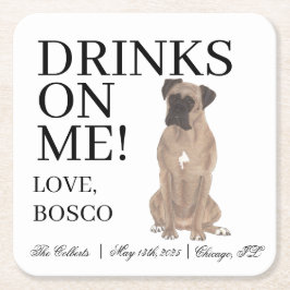 Fawn Mask Boxer Bröllop Underlägg Papper Kvadrat