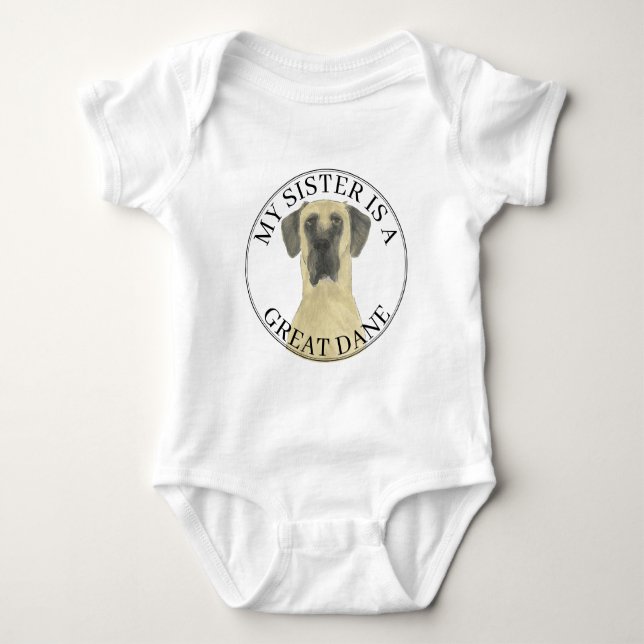 Fawn Mask Harlequin Great dane Big Sister T Shirt (Framsida)
